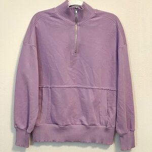 Women’s Lavender 3/4 Zip Sweatshirt, Size Small, EUC